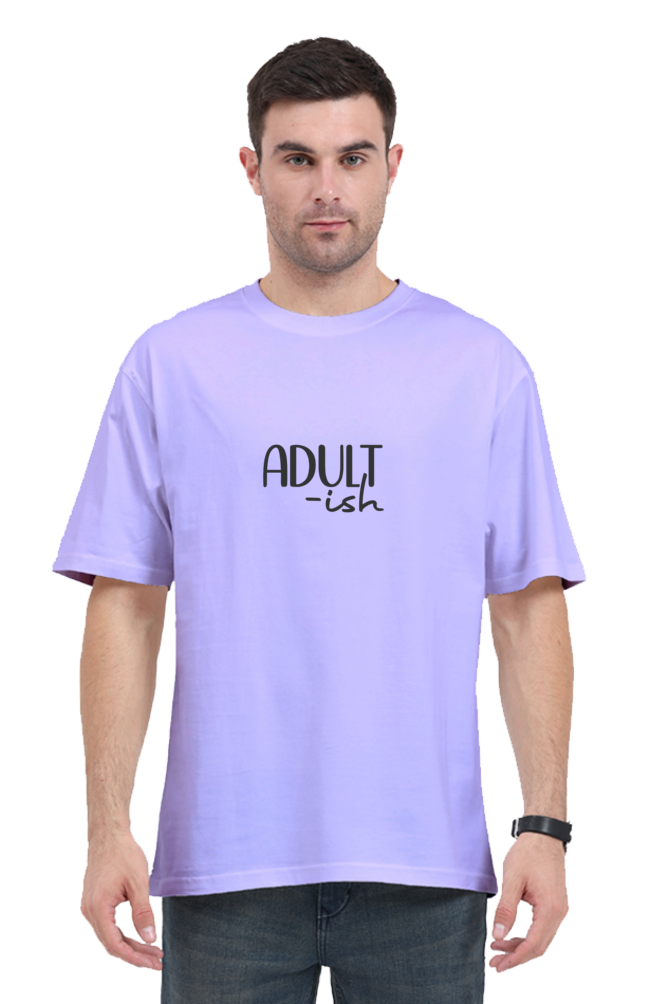 Adultish - Evoke Bean Unisex Oversized Printed Graphic T-Shirt – Lavender