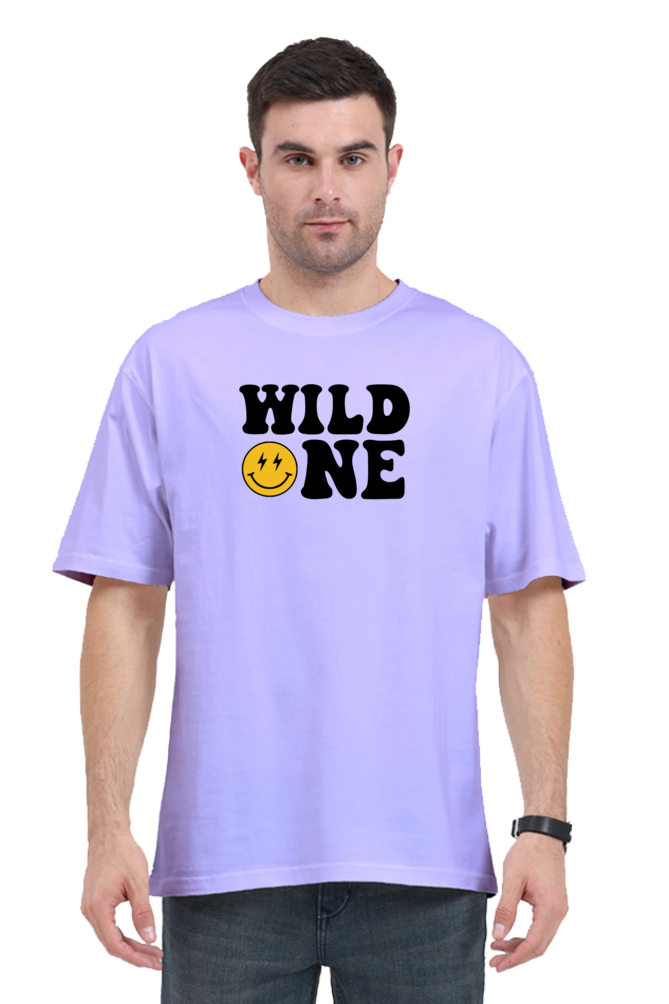 WILD ONE - Evoke Bean Unisex Oversized Printed Graphic T-Shirt – Lavender