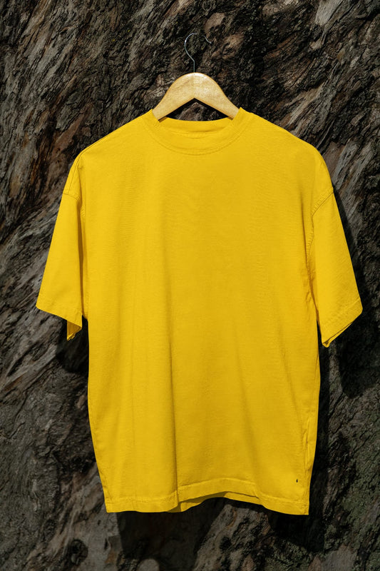 Classic - Evoke Bean Unisex Regular Fit Solid T-Shirt – Golden Yellow
