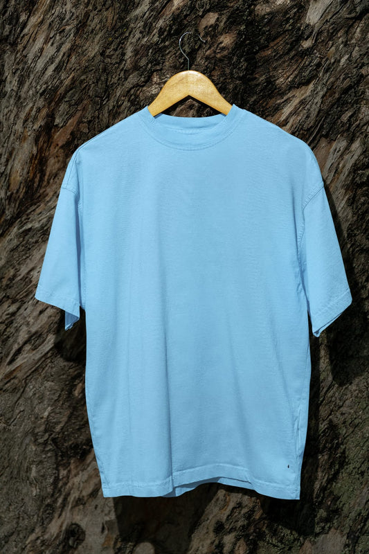 Classic - Evoke Bean Unisex Regular Fit Solid T-Shirt – Sky Blue