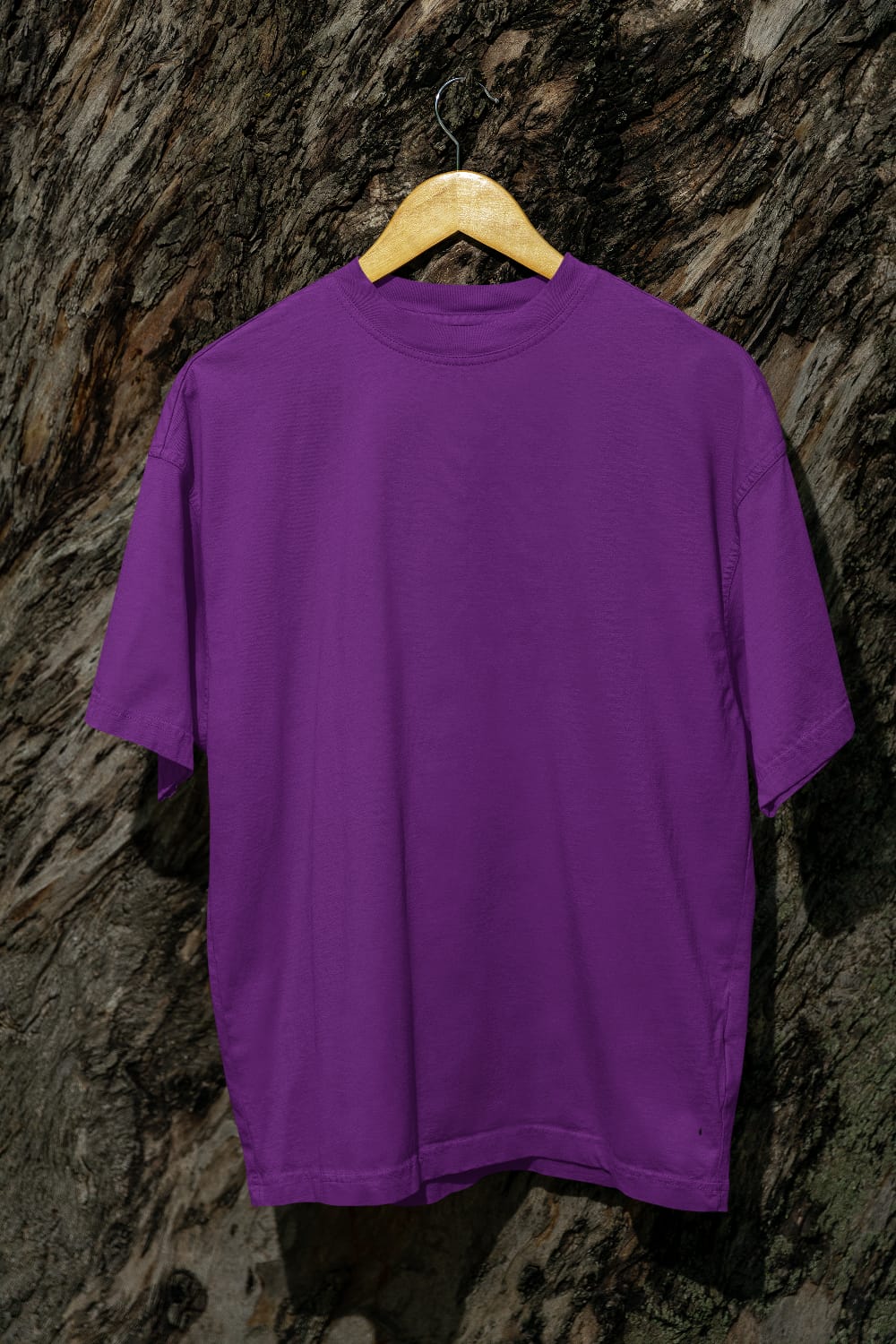 Classic - Evoke Bean Unisex Regular Fit Solid T-Shirt – Purple
