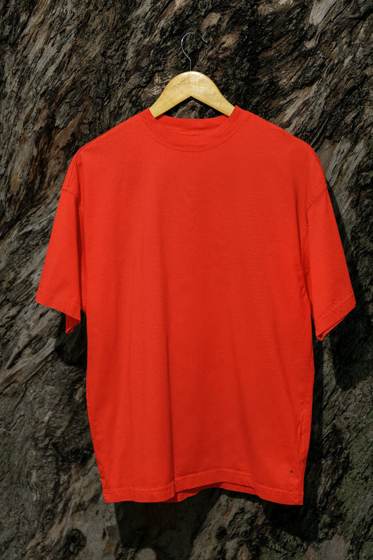 Classic - Evoke Bean Unisex Regular Fit Solid T-Shirt – Red