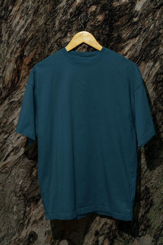 Classic - Evoke Bean Unisex Regular Fit Solid T-Shirt – Petrol Blue