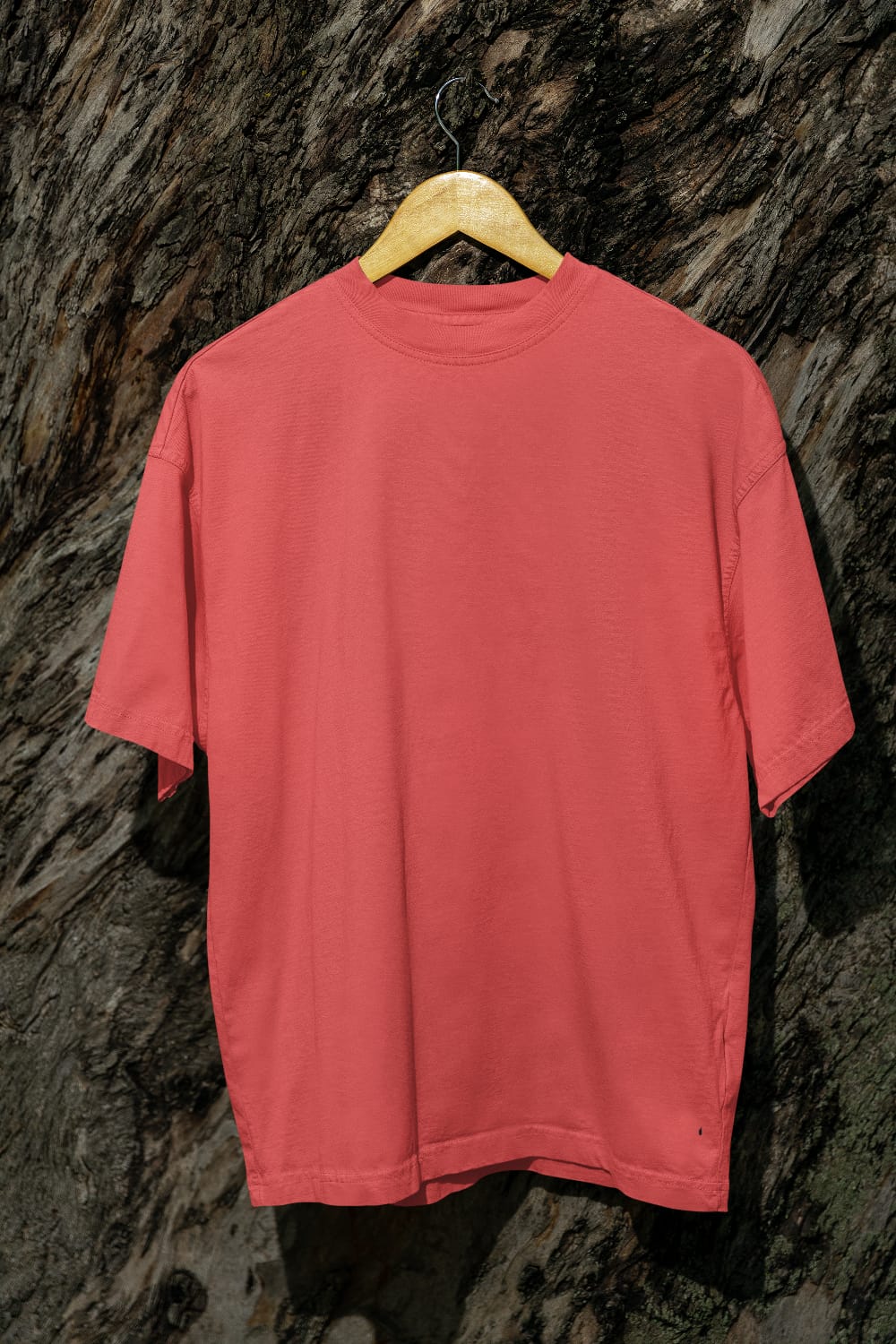 Classic - Evoke Bean Unisex Regular Fit Solid T-Shirt – Coral