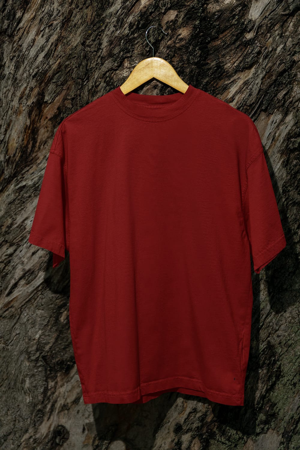 Classic - Evoke Bean Unisex Regular Fit Solid T-Shirt – Maroon