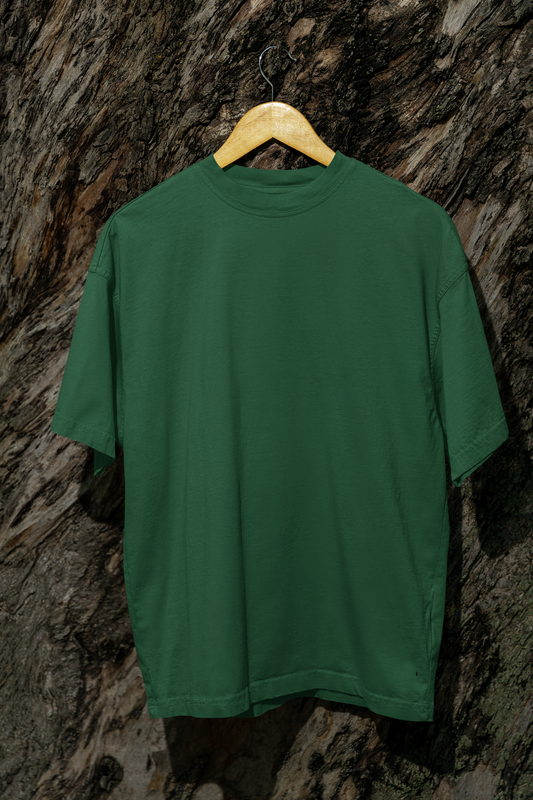 Classic - Evoke Bean Unisex Regular Fit Solid T-Shirt – Bottle Green