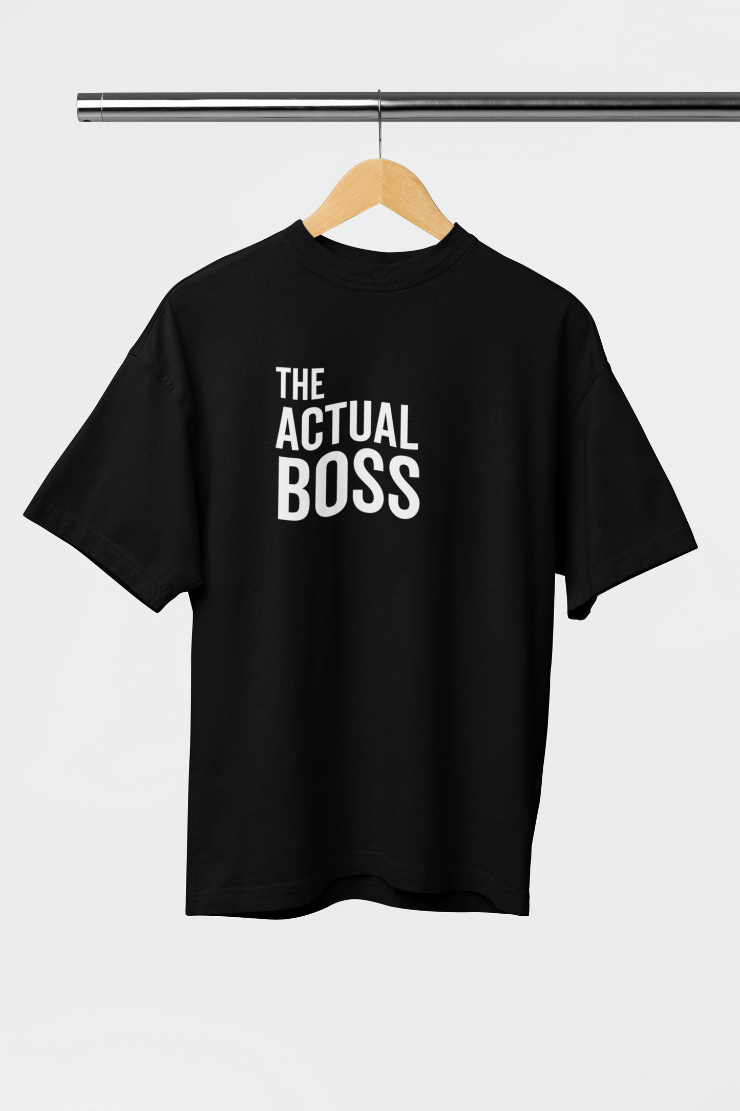 The Actual Boss - Evoke Bean Unisex Oversized Printed Graphic T-Shirt – Black