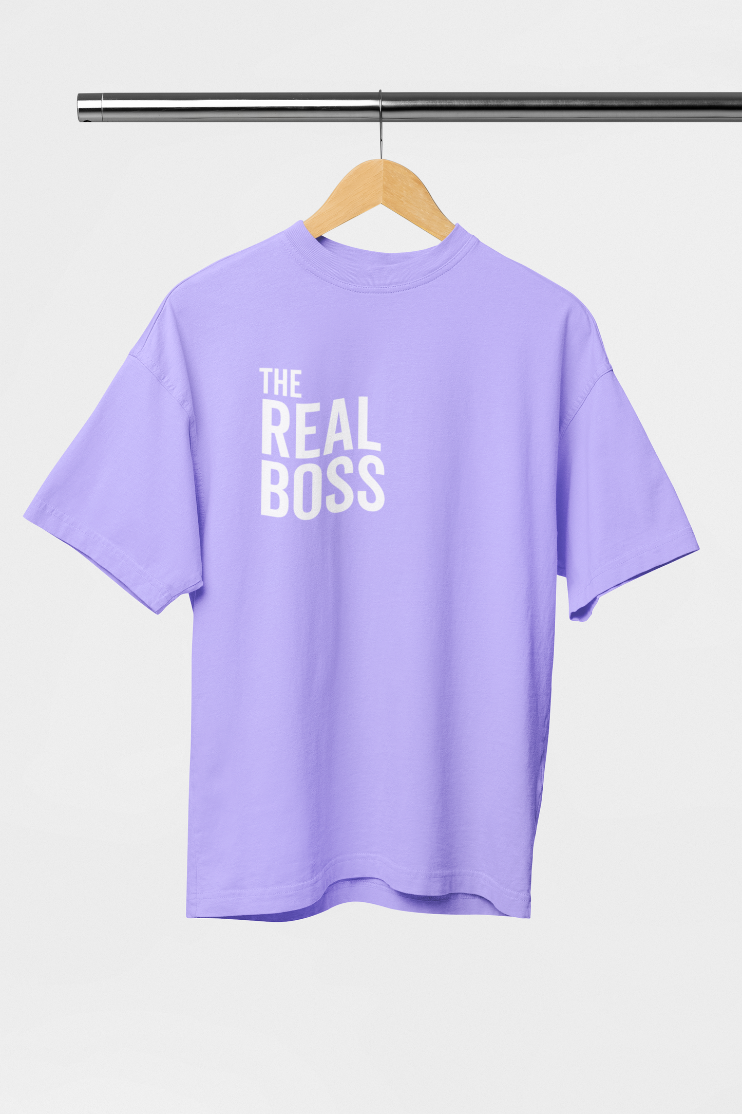 The Real Boss - Evoke Bean Unisex Oversized Printed Graphic T-Shirt – Lavender