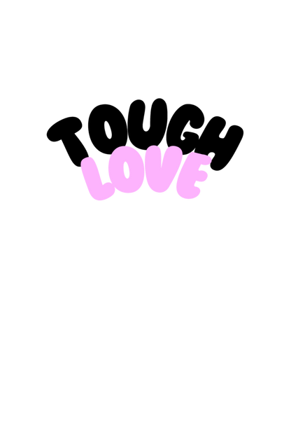 Tough Love - Evoke Bean Unisex Oversized Printed Graphic T-Shirt – White