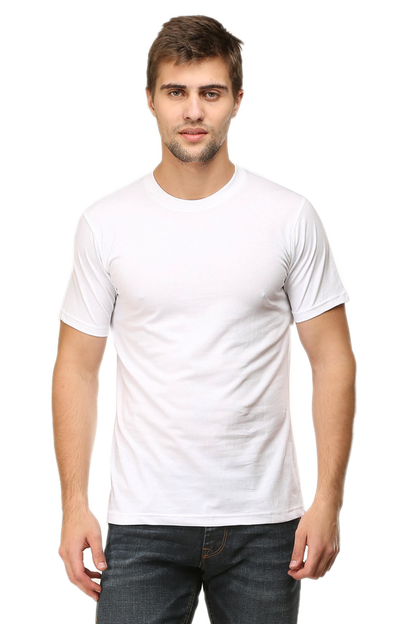 Classic - Evoke Bean Unisex Regular Fit Solid T-Shirt – White