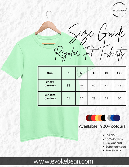 Certified Handsome - Evoke Bean Unisex Regular Fit Printed Graphic T-Shirt – Black