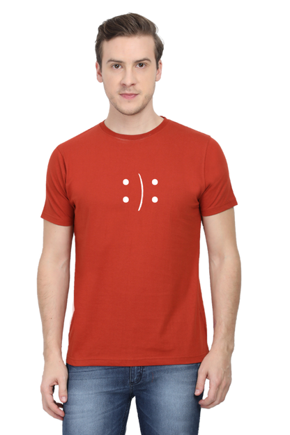 Smile - Evoke Bean Unisex Regular Fit Printed Graphic T-Shirt – Red