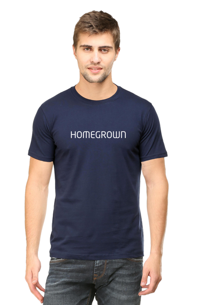 Homegrown - Evoke Bean Unisex Regular Fit Printed Graphic T-Shirt – Navy Blue