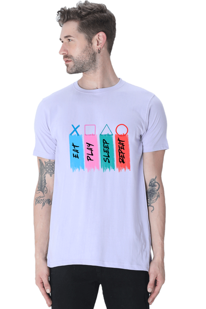 Gamer - Evoke Bean Unisex Regular Fit Printed Graphic T-Shirt – Lavender