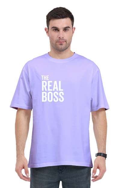The Real Boss - Evoke Bean Unisex Oversized Printed Graphic T-Shirt – Lavender