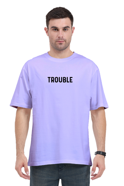 Trouble - Evoke Bean Unisex Oversized Printed Graphic T-Shirt – Lavender