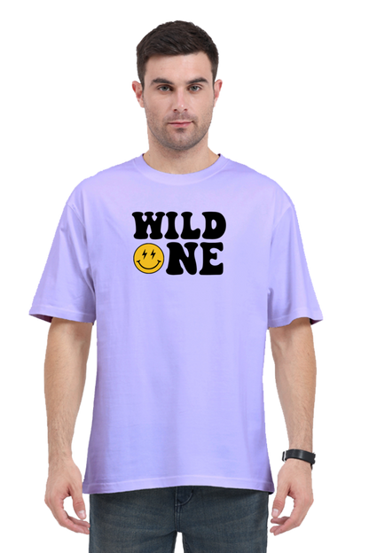 WILD ONE - Evoke Bean Unisex Oversized Printed Graphic T-Shirt – Lavender