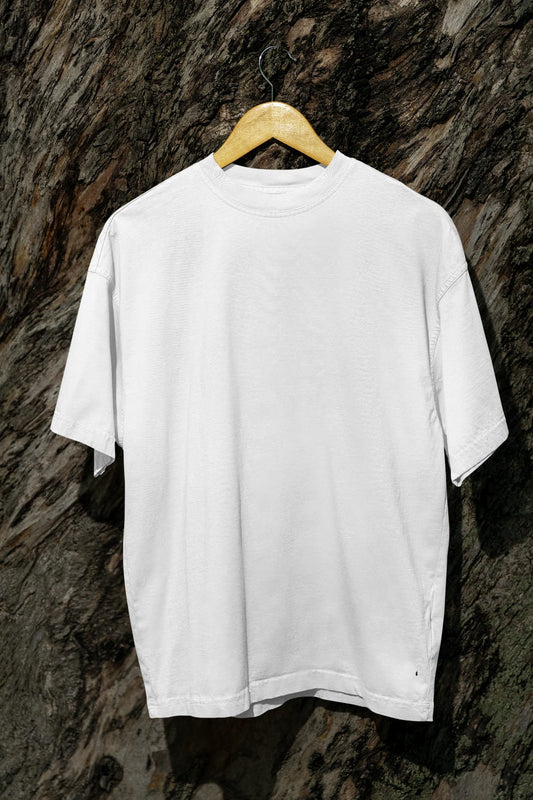 Classic - Evoke Bean Unisex Regular Fit Solid T-Shirt – White