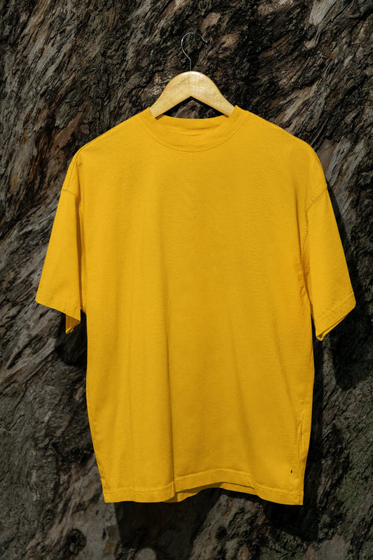 Classic - Evoke Bean Unisex Regular Fit Solid T-Shirt –  Mustard Yellow
