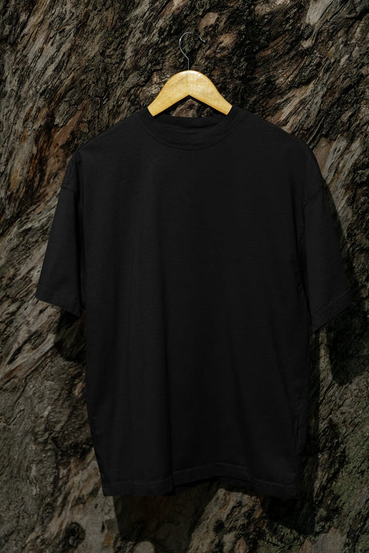 Classic - Evoke Bean Unisex Regular Fit Solid T-Shirt – Black