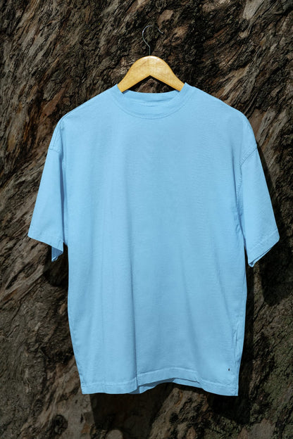 Classic - Evoke Bean Unisex Regular Fit Solid T-Shirt – Sky Blue