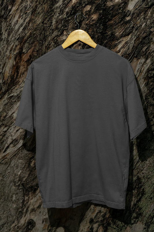 Classic - Evoke Bean Unisex Regular Fit Solid T-Shirt – Steel Grey