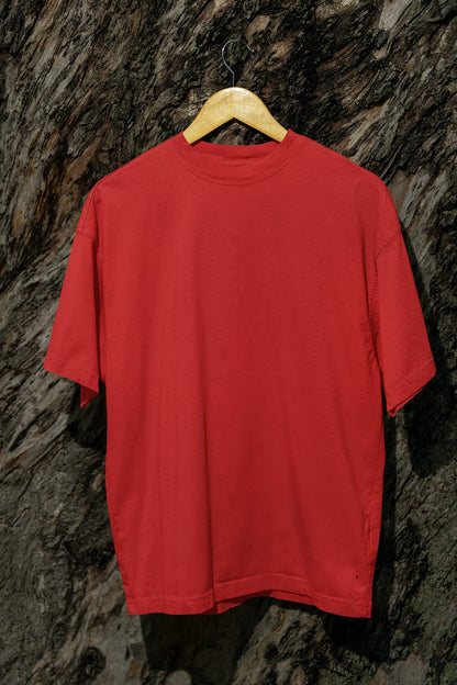 Classic - Evoke Bean Unisex Regular Fit Solid T-Shirt – Brick Red