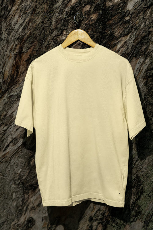 Classic - Evoke Bean Unisex Regular Fit Solid T-Shirt – Beige