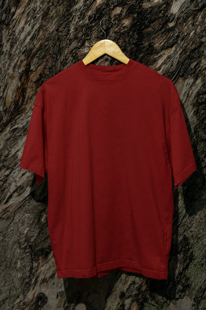 Classic - Evoke Bean Unisex Regular Fit Solid T-Shirt – Maroon
