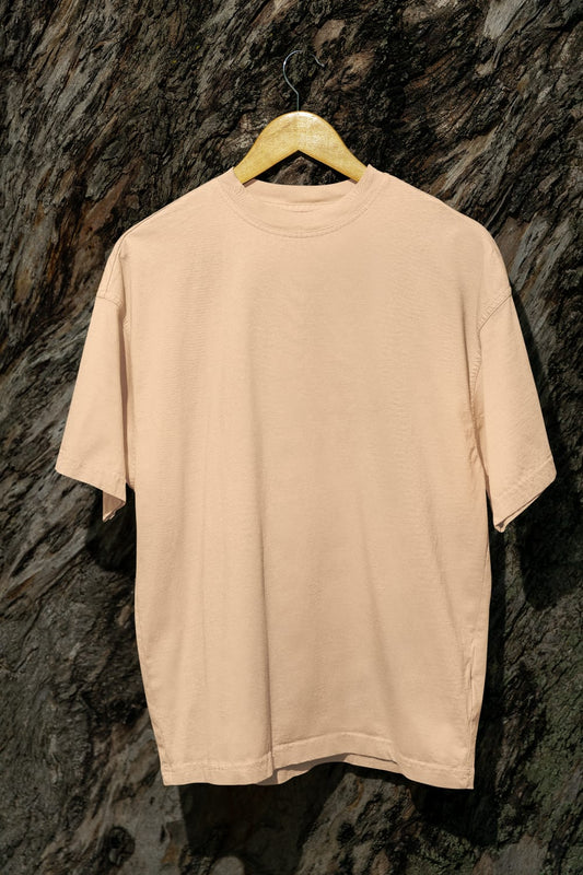 Classic - Evoke Bean Unisex Regular Fit Solid T-Shirt – Peach
