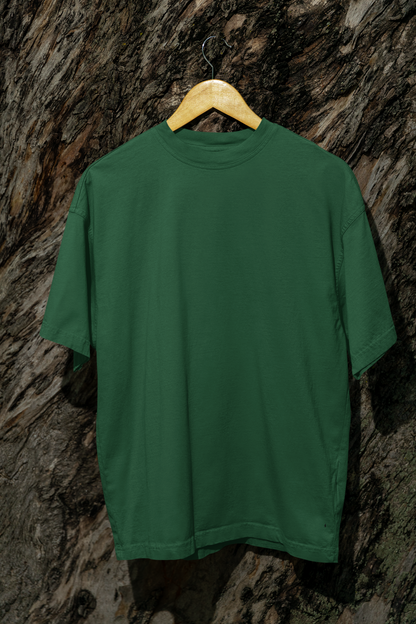 Classic - Evoke Bean Unisex Regular Fit Solid T-Shirt – Bottle Green