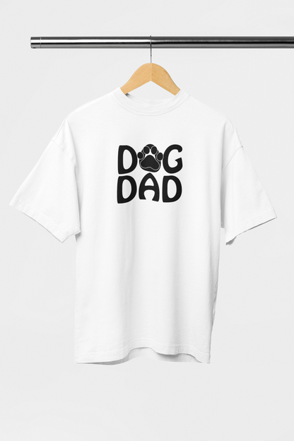 Dog Dad - Evoke Bean Unisex Oversized Printed Graphic T-Shirt – White